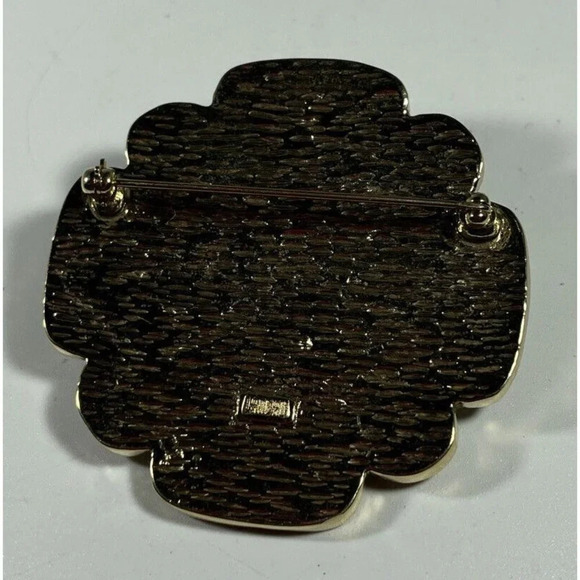 Landau Gold Tone‎ Faux Pearl Large Pin Brooch Vintage - Picture 3 of 4